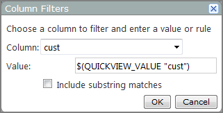 An example of a column filters dialog box.
