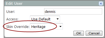Example of an edit user dialog box. Example of an edit user dialog box.